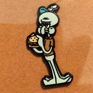 Squidward Krabby Patty Enamel Pin SpongeBob SquarePants Cartoon Badge Brooch